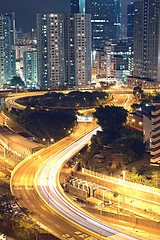 Image showing traffic in Hong Kong at night 