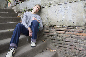 Image showing Portrait of a homeless man