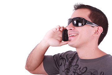 Image showing young casual man talking on the phone