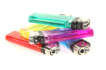 Image showing colorful lighters