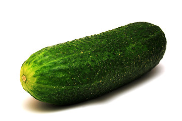 Image showing Foto of green cucumber on white background