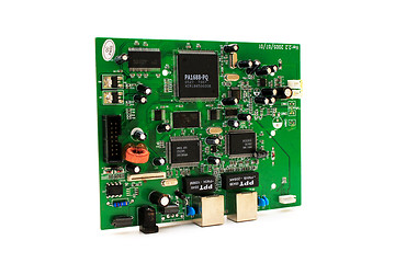 Image showing Computer circuit board placed on white background