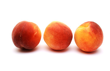 Image showing Foto of peaches placed on white background
