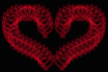 Image showing Abstract background - shine hearts