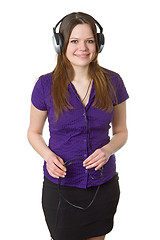 Image showing Young woman with headphones