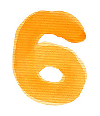 Image showing Watercolor number