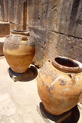 Image showing Ancient minoan jars at Phaistos Crete