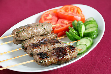 Image showing Arab lamb kofta on a plate