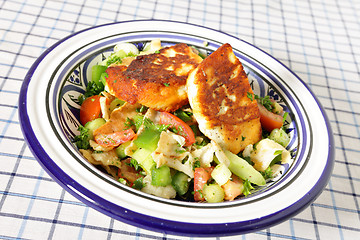 Image showing Fattoush with fried haloumi