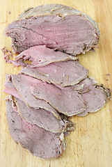 Image showing Cold sliced beef vertical