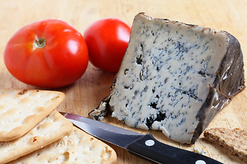 Image showing Wedge of blue cheese