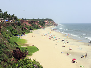 Image showing Varkala beach and cliff