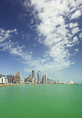 Image showing Doha city skyline vertical