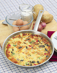 Image showing Spanish omelet tortilla vertical