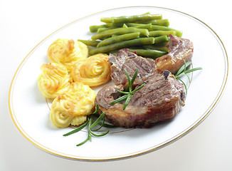 Image showing Lamb chops with duchesse potato