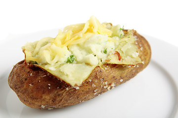 Image showing Baked potato with cheese