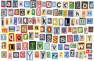 Image showing Newspaper alphabet