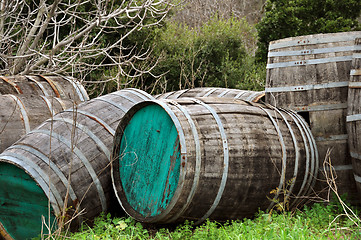 Image showing wooden barrels