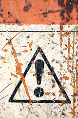 Image showing rusty warning sign