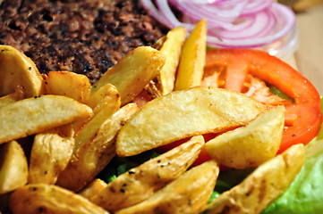 Image showing burger and fries