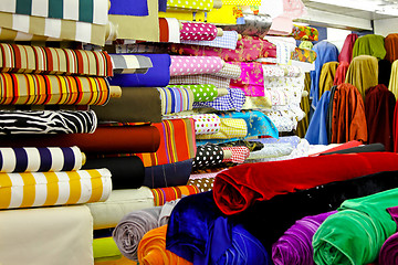 Image showing Textile rolls warehouse