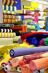 Image showing Fabric rolls