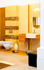 Image showing Yellow bathroom