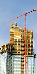 Image showing Skyscraper top construction