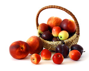 Image showing Basket of fruits isolated on white background. 