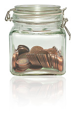 Image showing Coins in Jar