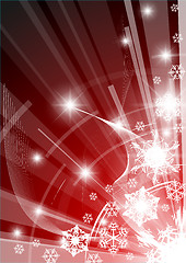 Image showing Christmas background with white snowflakes