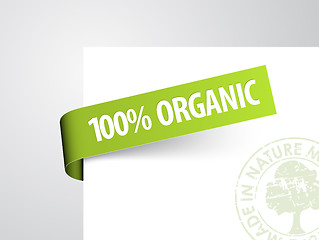 Image showing Green paper tag for organic item