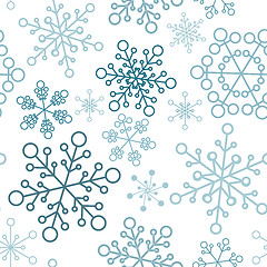 Image showing christmas seamless pattern with simple snowflakes