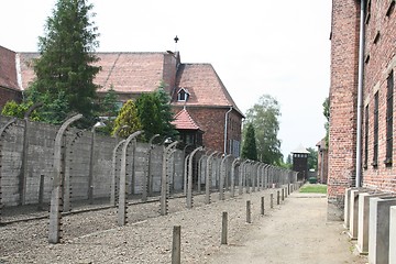 Image showing Auschwitz fence