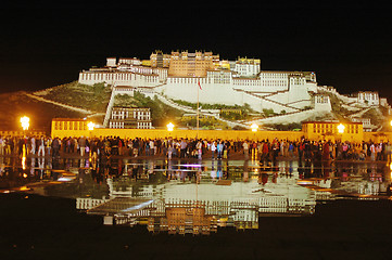 Image showing Night scenes of the Potala Palace