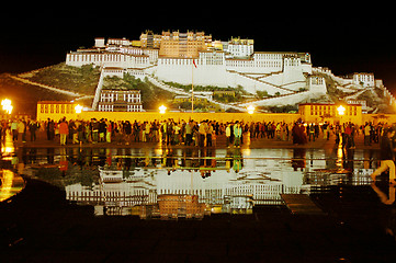 Image showing Night scenes of the Potala Palace