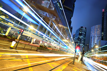 Image showing traffic in city at night