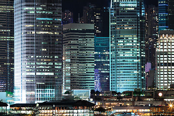 Image showing business buildings at night