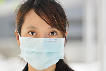 Image showing Business woman with face mask