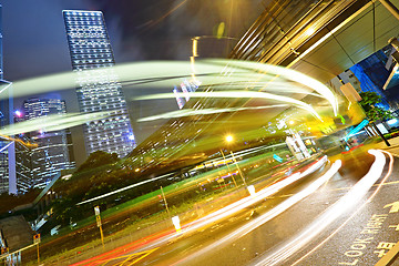 Image showing traffic in city at night