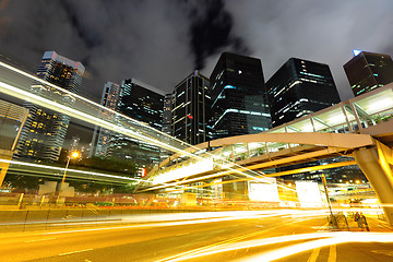 Image showing traffic in city at night