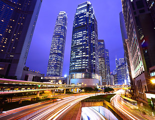 Image showing traffic in city at night