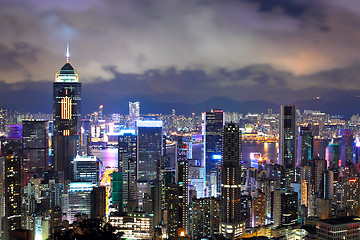 Image showing Hong Kong city at night