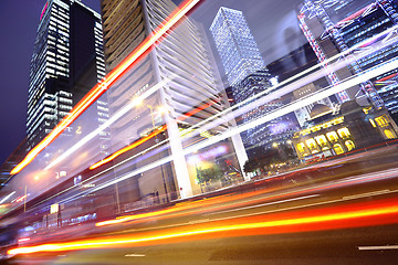 Image showing traffic in city at night