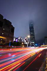 Image showing Taipei commercial district at night