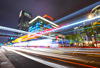 Image showing taipei city traffic at night