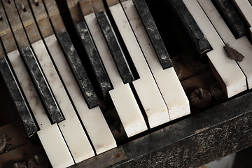 Image showing Broken Old Piano Keys