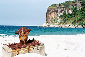 Image showing bollard on shore