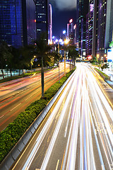 Image showing traffic in city at night