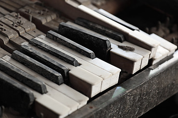 Image showing Broken piano keys